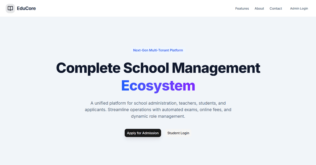 EduCore: Multi-Tenant School Ecosystem